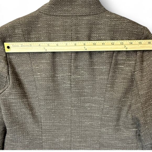 LAFAYETTE 148 NEW YORK Blazer Brown Tweed Hemp Wool Old Money 8 Pet Quiet Luxury - Picture 8 of 8
